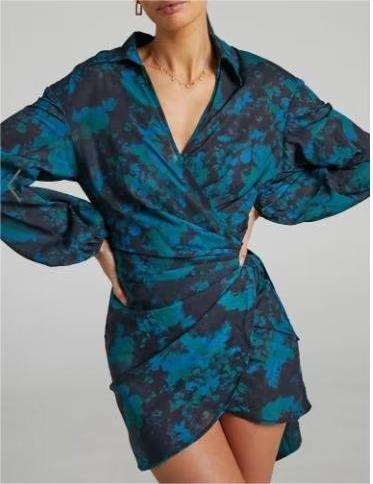 Women's Long Sleeve Floral Print Dress