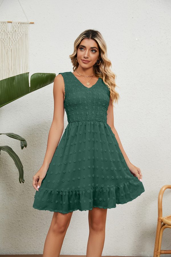 Women's Loose V Neck Sexy Sleeveless Dress