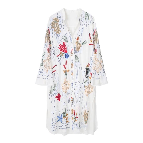 Women's Spring Summer Women Clothing Retro Printed Shirt Dress