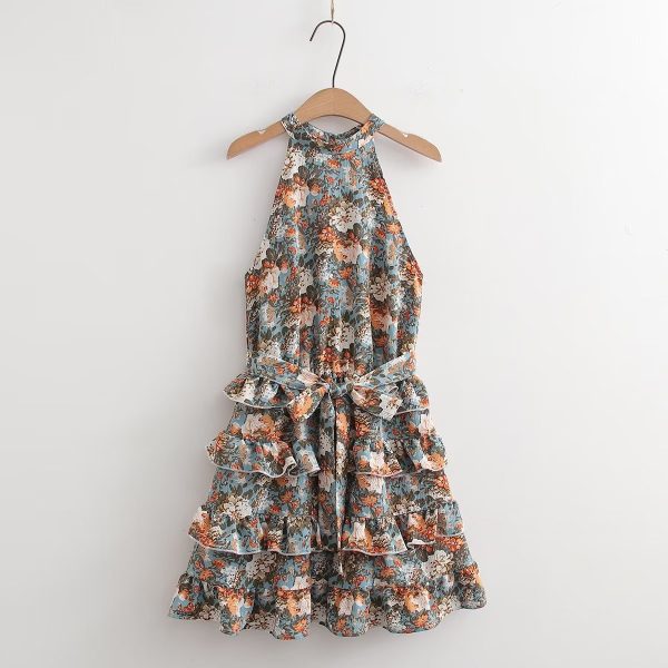 Women's Vacation Ruffled Laminated Dress