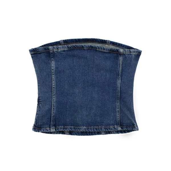 Women's   Zipper Corset Denim Top