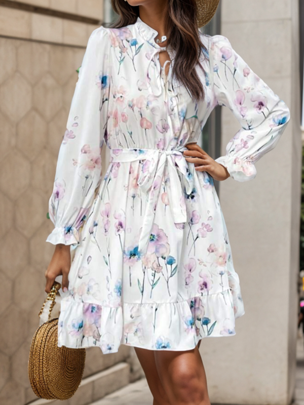 Women's  Floral Print Long Sleeve dress