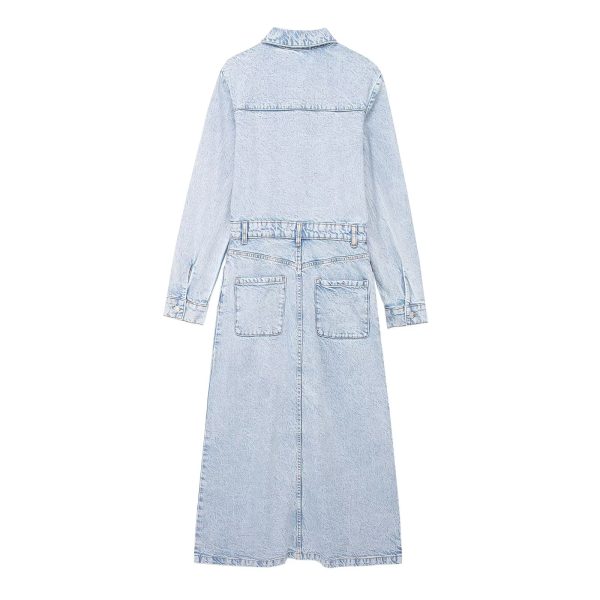 Women's  Casual Denim Midi Dress