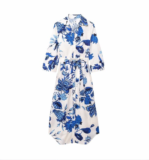 Women's Spring Summer Printed Shirt Type Dress