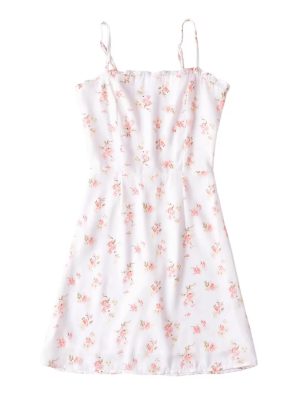 Women's Floral Slip Dress Dress Women Wooden Ear Slim Fit Slimming A line Mini Dress