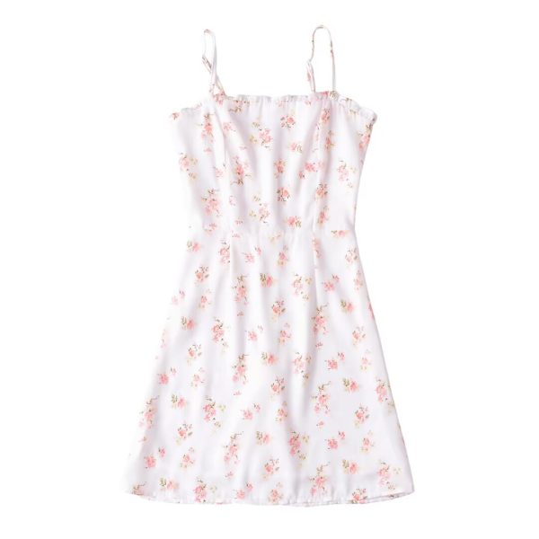 Women's Floral Slip Dress Dress Women Wooden Ear Slim Fit Slimming A line Mini Dress