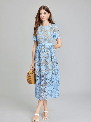 Women's Summer Solid Lace Daily Elegant A Line Maxi Dress