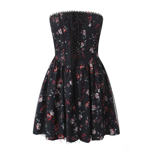 Women's Floral Strapless Dress