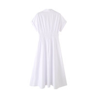 Women's Summer Midi Dress Shirt Office Elegant Solid Color Simple Dress Women