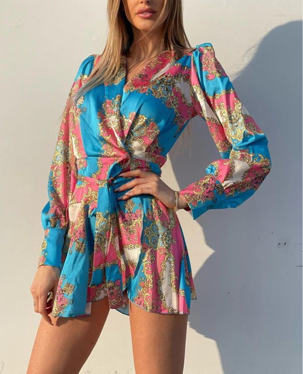 Women's Print  Cross Dress for Women Wrap Dress