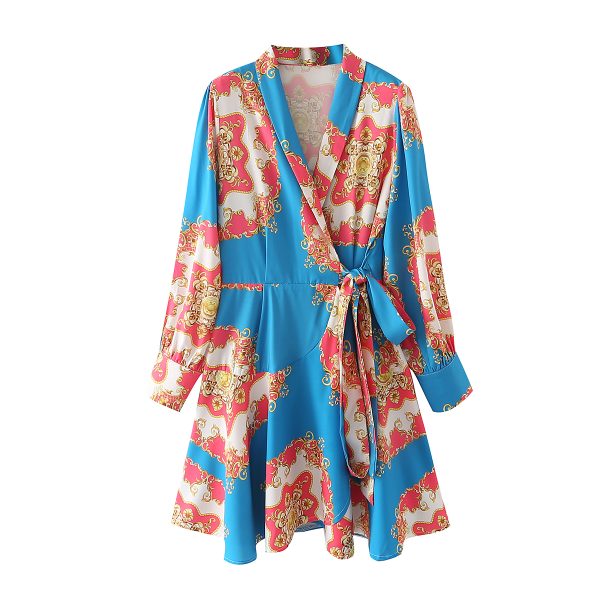 Women's Print  Cross Dress for Women Wrap Dress