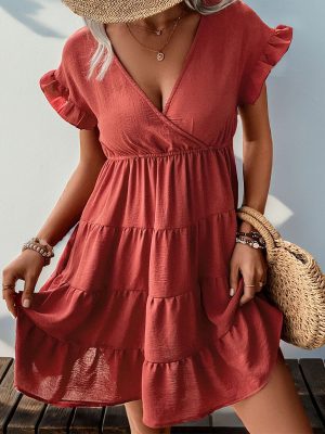 Women's Sleeve Solid Color Dress