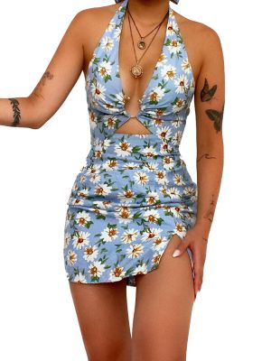 Women's Halter Backless Dress Swimsuit