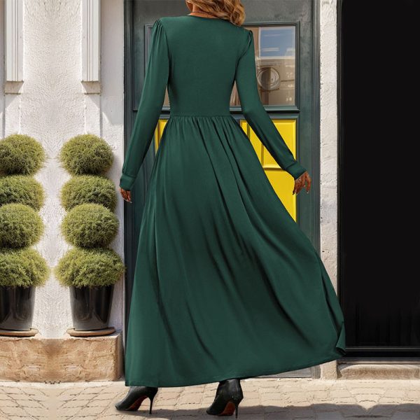 Women's  Clothing Solid Color Split Slim Fit Dress