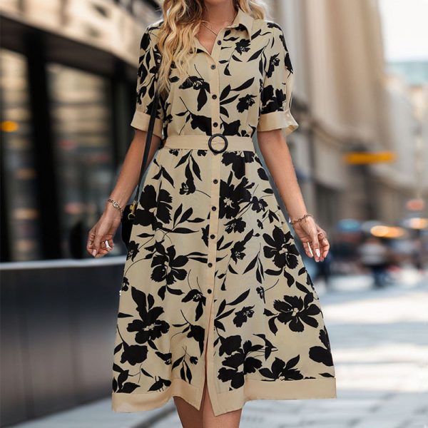 Women's   Shirt Floral Printed Dress