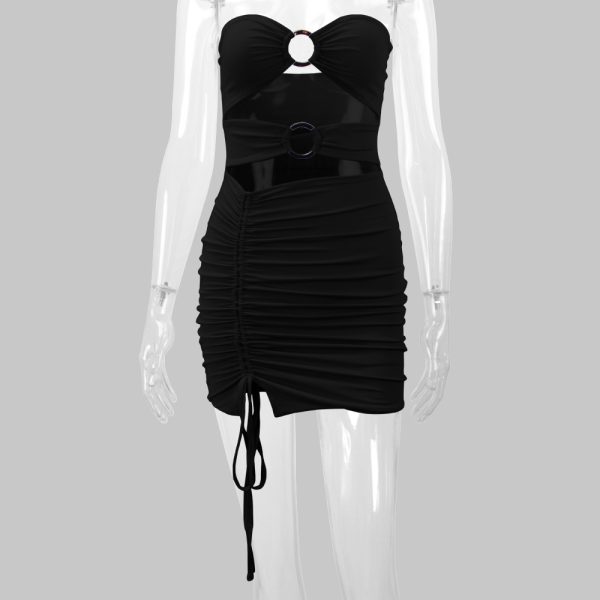 Women's  Cutout Sleeveless Drawstring Sexy Dress