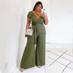 Women's  Color Wide Leg Jumpsuit