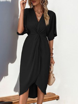 Women's   Color Irregular Asymmetric Dress