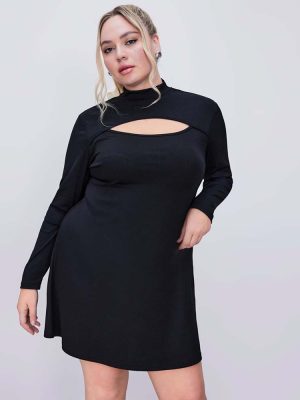 Women's Slim Long Sleeve A Line Dress