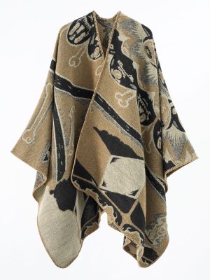 Women's  Warm Shawl Double Sided Cashmere like Cloak Street Travel Cloak