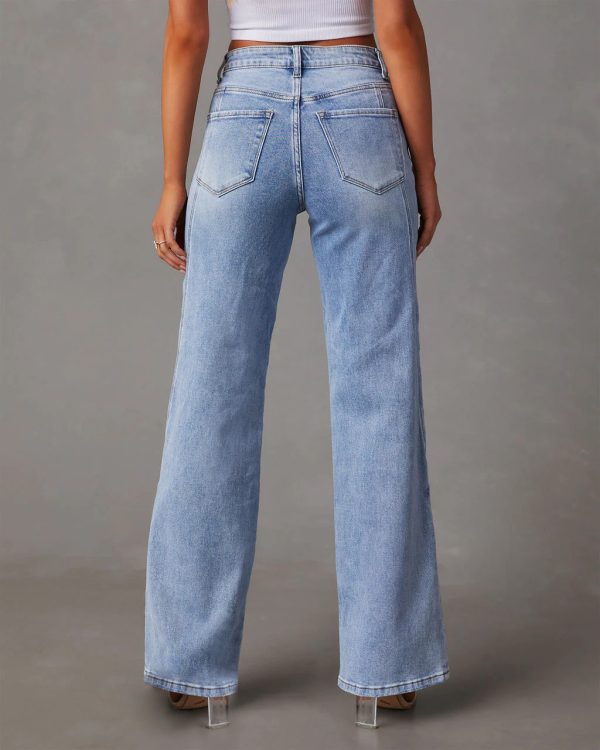 Women's Loose Stitching Wide Leg Women Jeans Women
