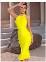 Women's Socialite Birthday Party Yellow Dress