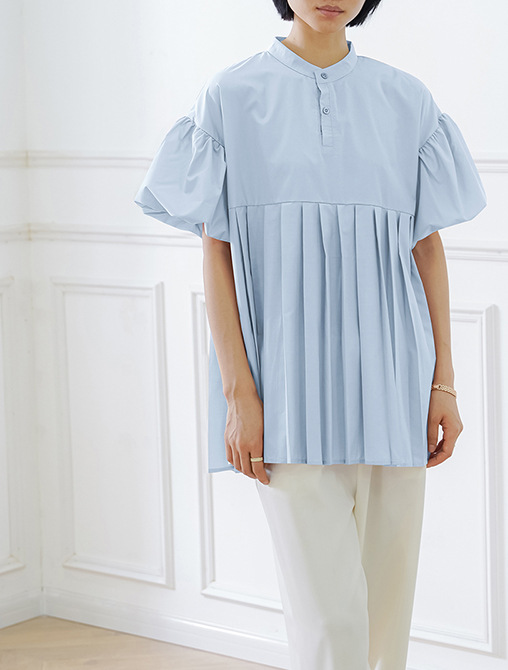 Women's  Shirt Lantern Sleeve Pleated Cute Top