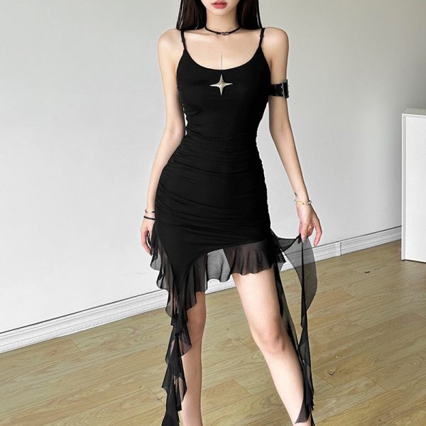 Women's   Shoulder Irregular Asymmetric Cinched Sling Dress