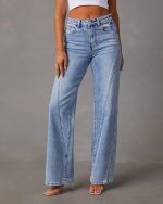 Women's Loose Stitching Wide Leg Women Jeans Women