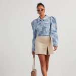 Women's Spring Casual Loose Floral Lace Denim Jacket