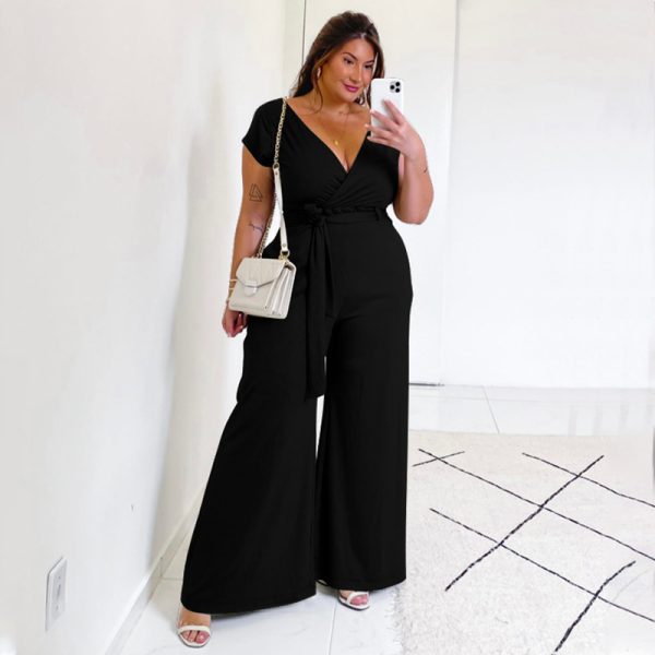 Women's  Color Wide Leg Jumpsuit