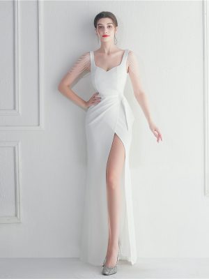 Women's  Performance Wedding Long Slit Evening Dress