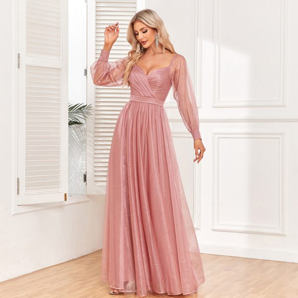 Women's Dress Shiny Tulle  Wedding Maxi Dress