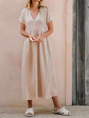 Women's  Solid Color Elegant Loose Dress