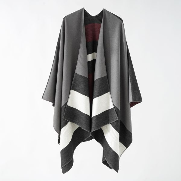 Women's   Cape Shawl Outer Wear Women Autumn Winter Office Scarf Simple Large Cape Coat