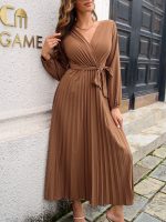 Women's Swing Pleated Dress Maxi Dress