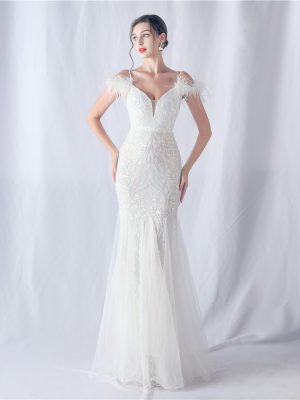 Women's Sequin Annual Meeting Wedding Evening Dress