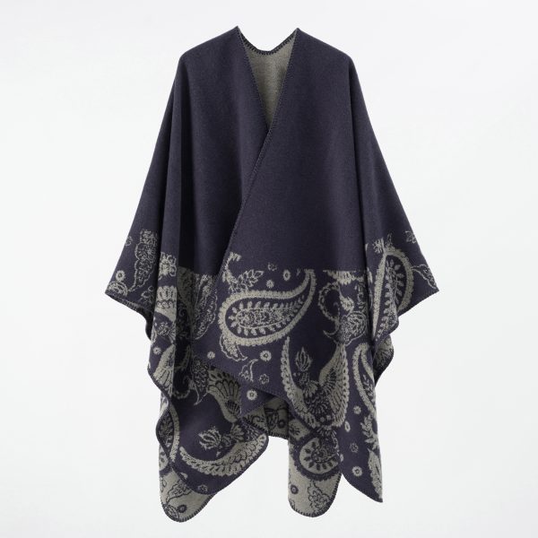 Women's  Winter Warm Shawl Cloak Travel Cloak Imitation Cashmere Wild Shawl