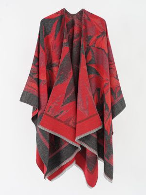 Women's Shawl Casual Matching Travel Cloak Autumn Winter Warm Split Shawl Cloak