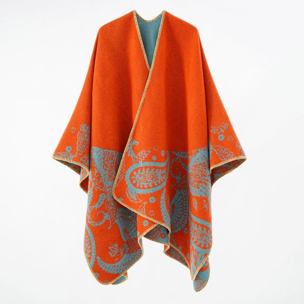 Women's  Winter Warm Shawl Cloak Travel Cloak Imitation Cashmere Wild Shawl