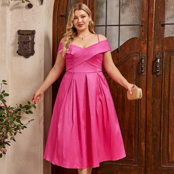 Women's Dress Plump Girls Cross Swing Vacation Dress