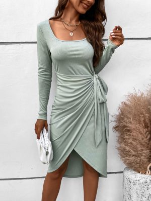 Women's  French Sheath Long Sleeve Dress