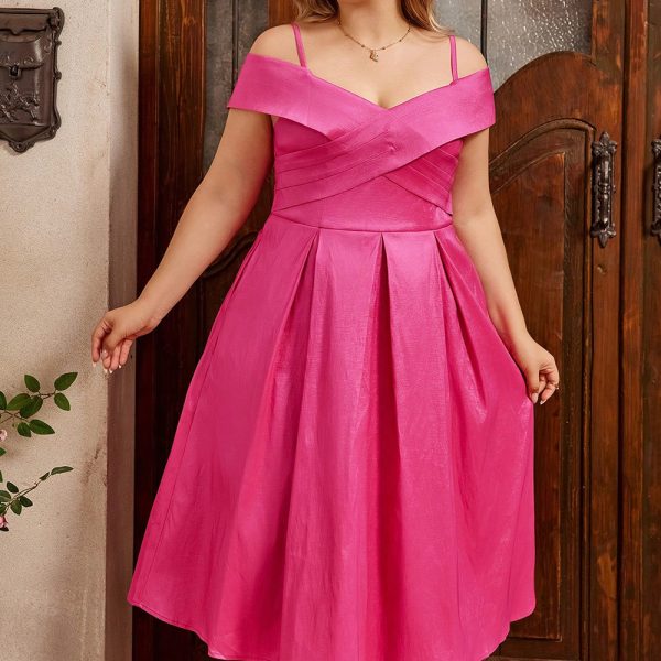 Women's Dress Plump Girls Cross Swing Vacation Dress