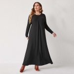 Women's Clothes Casual Simple Dress Autumn Winter Loose Ankle Length Dress